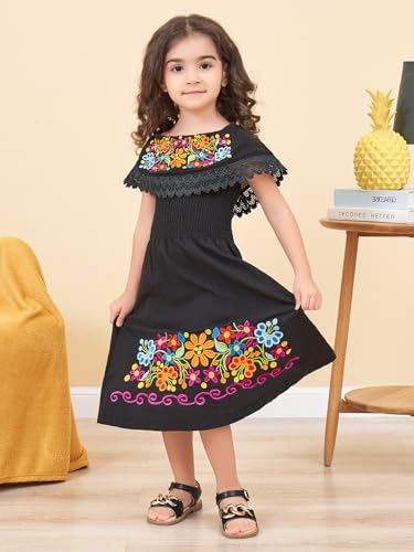 Mexican Dress for Girls Traditional Embroidered Dresses Toddler Cinco de Mayo Outfit Kids Mexican Dresses Vestidos Mexicanos2