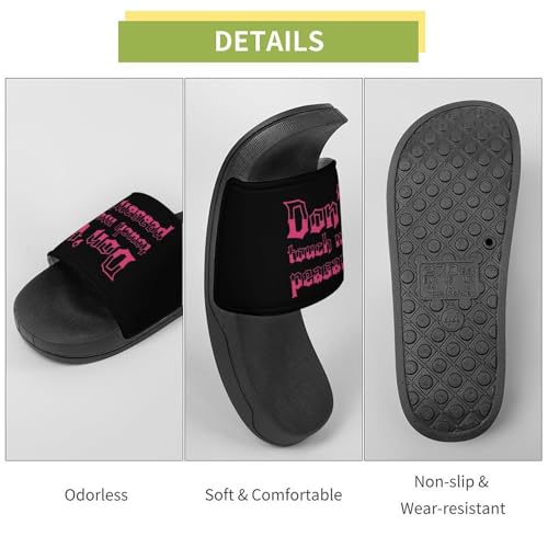 Don't Touch Me Peasant House Slippers for Women Men Personalized Shower Shoes Sandals Slides 7