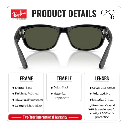 Image of Ray-Ban RB2289 MEGA BALORAMA Square-Round Shaped Sunglasses for Men & Women with Official RAYBAN Eyewear Kit