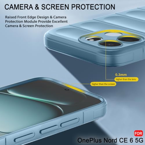 Image of TheGiftKart Liquid Silicon Back Cover Case for OnePlus Nord CE 6 5G | Shockproof Military Grade Protection | Micro-Fibre Cloth On Inner Side | Built-in Anti-Slip Grip Back Case Cover (TPU, Blue)