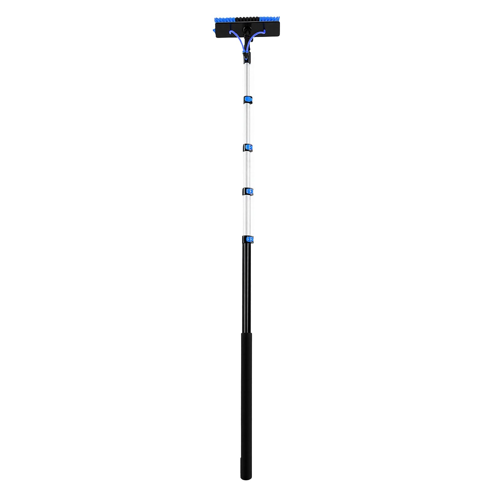 Asixxsix Kit di Pulizia del Pannello Solare, Asta Telescopica Allungabile da 15 Piedi, Spazzola in Nylon Ad Alta densità, Strumento per il Lavaggio delle Finestre, Attrezzatura per la Pulizia delle