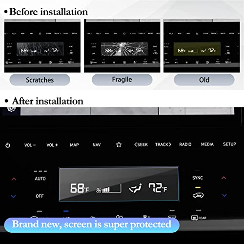 Image of Screen Protector Film for 2021 Tucson NX4 Navigation Display Anti Scratch Tempered Glass 9H Hardness HD Clear Anti-Explosion Hyundai GPS LCD Touch Screen Protector Foils (Aircondition)