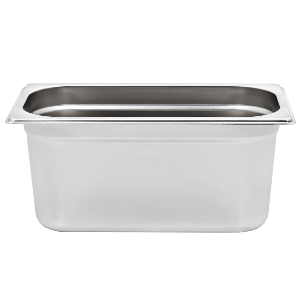Contenedores Gastronorm GN 1/3, 4 unidades, acero inoxidable, 325 x 176 x 150 mm, 5,7 L, apilables, para Bain-Marie, chafing, dish, buffet, catering, restaurante, cocina, servir, mantener