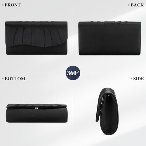 Image of UBAYMAX Clutch Purses for Women Formal, Pleated Satin Evening Bag Purse Handbags Evening Clutch for Prom Party Wedding