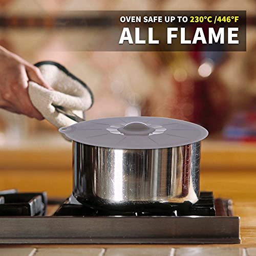 Silicone Lids For Pots And Pans - Silicone Lids For Food And Bowl Covers Silicone Covers For Food Safe Bpa Free Silicone Bowl Covers Silicone Food Covers Silicone Pot Cover Microwave Cover(Gray) #TOP4