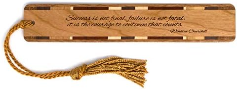 Winston Churchill Courage Quote Engraved Wooden Bookmark - Also Available with Personalization - Made in USA
