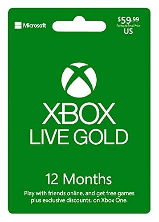 Microsoft Xbox LIVE 12 Month Gold Membership (Physical Card)