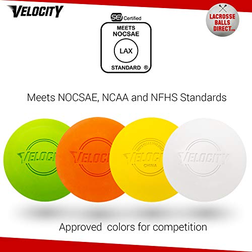 Velocity Lacrosse Balls - Official Nfhs, Sei, And College Approved Size - Meets Nocsae Standard - Approved Competition Colors - Yellow, 6 Pack #TOP1