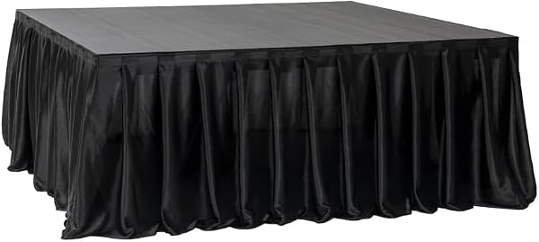 16' X 28" MyStage Portable Stage Skirt Satin with Adhesive - Black by MyStage - Used condition - US$46.10