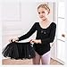 JFTMY Enfant Filles À Manches Longues Tulle Tutu Ballet Danse Justaucorps Robe Pour Performance Filles Ballet Classe Dancewear Robe (Color : Black, Size : 180)