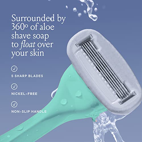 Image of Billie Razors for Women, Minty - 1 Handle, 4 Refills & Magnetic Holder
