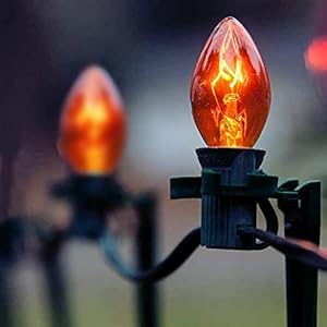 25 Pack C7 Orange Halloween Light Bulbs, Clear Replacement E12 Candelabra Base Bulbs for Christmas Outdoor String Lights Candles, Night Lights 5W 120V 25 Pack C7 Orange Halloween Light Bulbs Clear Replacement E12 Candelabra Base Bulbs for Christmas Outdoor String Lights Candles Night Lights 5W 120V