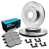R1 Concepts Front Brake Kit For 2004-2006 Scion xA, xB| Blank Brake Rotors| Ceramic Brake Pads and Rotors Kit| Hardware included