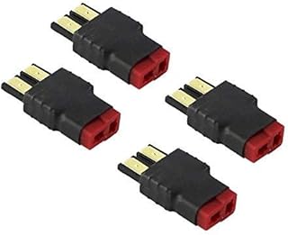 FLY RC 4pcs RC Lipo Battery Connector Adapter Compatible with Traxxas Lipo Battery Connectors to Deans T Plug Charger ESC