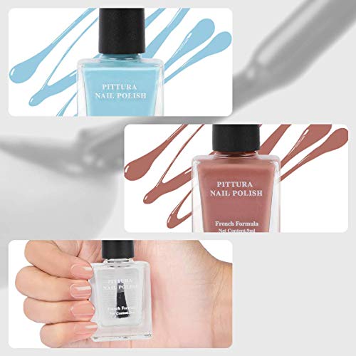 Image of MINISO Pittura Nail Polishes Long Lasting Nail Paint, Pink+White+Blue,buy 2 get 1