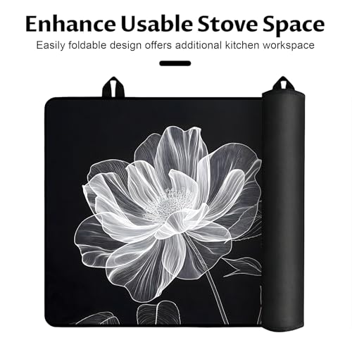 Image of BVBOX Stove Top Cover for Electric Stove, 28 inch x 20 inch Glass Cooktop Protector Mat with Hanging Loops, Anti-Scratch Non-Slip Dish Drying Mat, Washable Countertop Pad