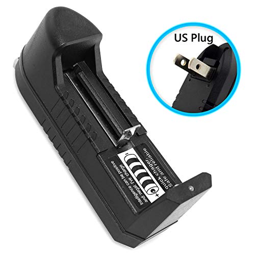 DGZZI 3.7V Single Slot Rechargeable Battery Charger for 18650 18350 16340 14500 14000