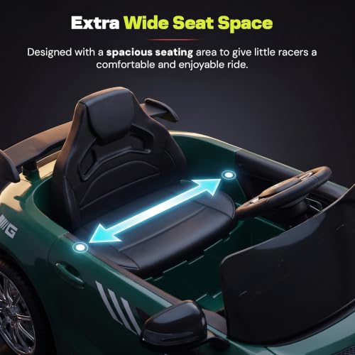 Image of Baybee Spyder Battery Operated Car for Kids | Electric Ride On with Parental Control, LED Lights & Music | Rechargeable Kids Car with Bluetooth & USB | RideOn for Kid 1-5 Years (Green)