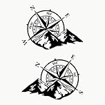 Autodomy Camper Van Decal Stickers Rose of the Winds World Sticker | Motorhome Decals UK Easy Install | Campervan Sticker Rain and UV Resistant (Black, 37x27 cm)