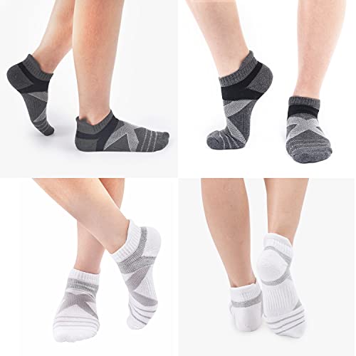 Image of Athletic Ankle Socks for Men & Women, Cushioned Compression Arch Support Socks For Running, Golf & Sports (4 Pairs)
