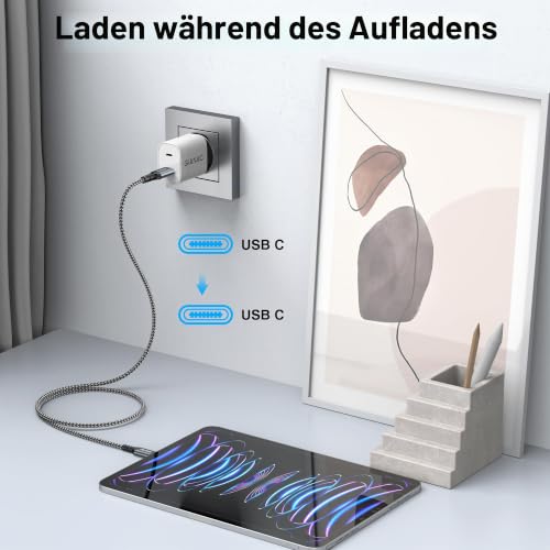 GIANAC USB C Kabel 3Stück 2M Schnellladekabel USB C auf USB C Kabel 60W – Ansicht 6