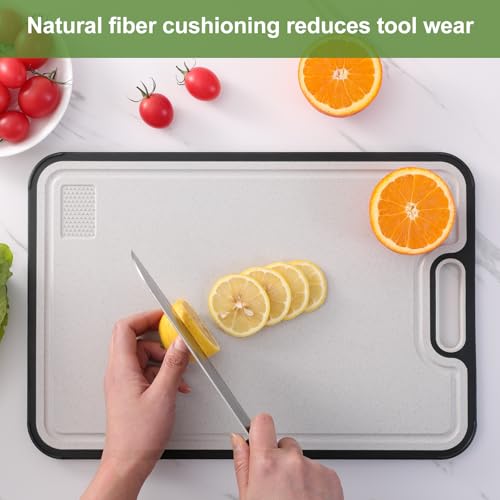 Titanium Cutting Board for Kitchen, Double Side Large Cutting Board for Meats, Fruits And Vegetables, Chopping Board with with Juice Groove, 15.2x10.4inch - Image 6