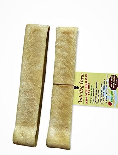 Himalayan Everest Yak Chew - Yak Milk Dog Chews, Himalayan Yak Milk Chew, Masticación prolongada, Golosinas de masticación de yak natural para su perro, cachorro (2 piezas XXL Yak Mastic)