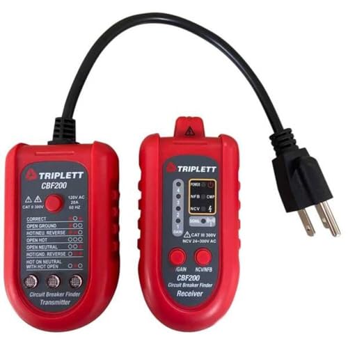 Image of Triplett CBF200 3-in-1 Circuit Breaker Finder, GFCI Receptacle Tester, and Non-Contact AC Voltage Detector,Black