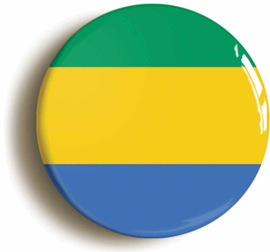 Gabon National Flag Fridge Magnet (Circular 2inch / 50mm Diameter)