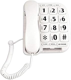 JeKaVis JF11W Big Button Corded Phone for Elderly Amplified Phones for Hearing Impaired Seniors with Loud Handsfree Speakerphone