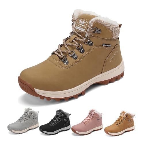 ARRIGO BELLO Botas Mujer Invierno Botines Nieve Antideslizante Calientes Trekking Outdoor Talla 36-41 (Marrón, 38)