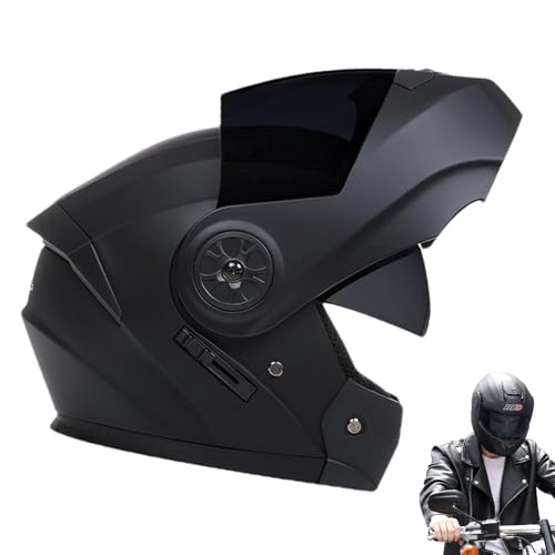 Casque de moto intégral pour homme avec double visière pare-soleil