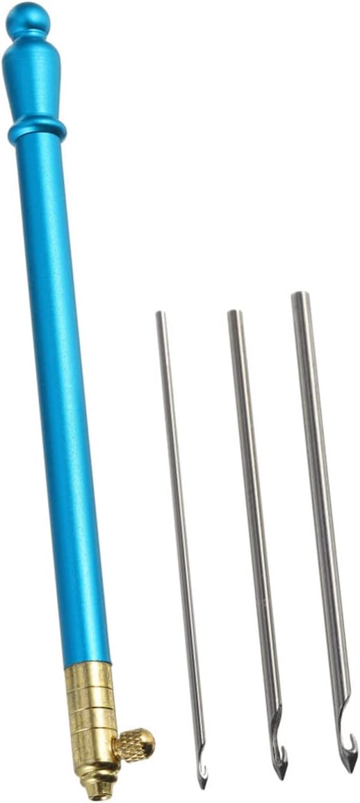 DOITOOL Embroidery Hook Needles Set with Non Slip Ergonomic Metal Handles French Sequin Punch Needle Kit for Precise Stitch Threading and Sewing for Embroidery Craft and Clothing