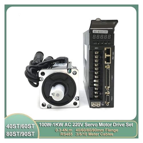 Ficha técnica Servomotor Conjunto de controlador de servomotor de CA de 220 V 100 W-1000 W 80ST-M02430 60ST-M01330 40ST-M00330 90ST-M02430 codificador de incremento de 2500 líneas RS485 80ST-M04025-3M - Fernando Cortés