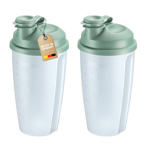 Westmark 2 Gobelets mélangeurs et agitateurs avec Graduation – Shaker Pratique avec Disque mélangeur Amovible et Bec verseur refermable, 0,5 l, Plastique,...