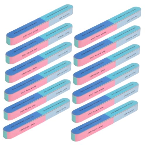 TOVINANNA 12 piezas Bloques Pulidores de Uñas Profesional de Caras para Manicura y Pedicura Duraderos Lavables para Uso Fácil Uñas Naturales y Acrílicas