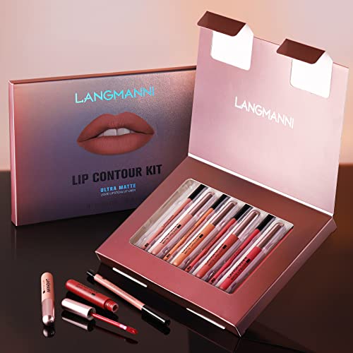 Petansy Lip Liner And Lipstick Set 6 Colors Matte Lipgloss + 6 Colors Matte Lip Liner Set Velvety Nude Liquid Lipstick Make Up Gift Set #TOP6