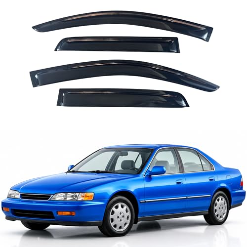Image of IG Window Visors Fit for 1994-1997 Honda Accord Sedan, Out-Channel Rain Guards Vent Wind Deflectors 4PC, Car Accessories for 94-97 Accord (Sedan Only)