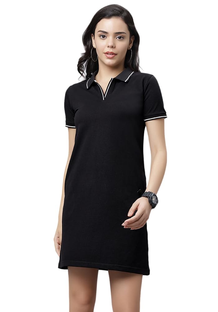 wear your opinion Women's S to 5XL Plus Size PQ Polo Collar Neck Style Midi Tshirt Dress-picture-21