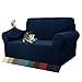 MAXIJIN Jacquard Sofabezug 2 Sitzer Couchbezug Stretch Sofahusse für Wohnzimmer Sofa-bezug für Hunde Haustiere Schonbezug Sofa mit Anti-Rutsch-Schäume (2 Sitzer, Navy Blau)