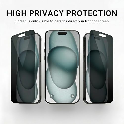 Image of Privacy Tempered Glass for iPhone 17 Pro (6.3 Inch) | Anti-Spy 28 Viewing Angle, 9H Hardness | 120Hz Compatible, Shatterproof & Case-Friendly