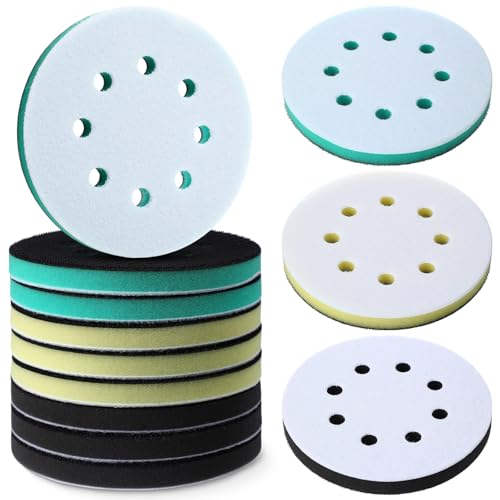 Patins de ponçage en mousse 12.7cm 8 trous pour ponceuse orbitale Loopeer