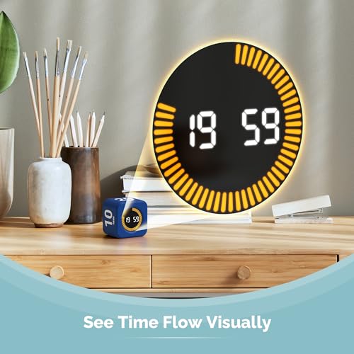 Image of KADAMS Timer Pomodoro - Productivity Pomodoro Cube, 5 /10 /25 /50 Min Countdown & Countup, Silent - for Work Study Workout Kitchen School Classroom Office ADHD Gift Kids (1, Navy Blue)