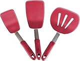 StarPack Premium Flexible Silicone Turner Spatula Set of 3 - High Heat Resistant to 600°F, Hygienic...