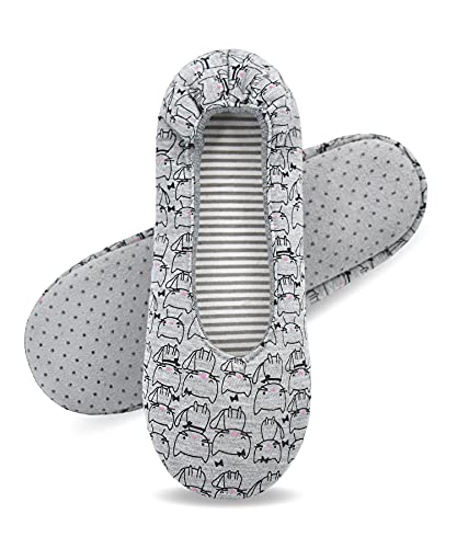 Image of Panda Bros Women's Ballerina House Slippers,Anti-Skid Comfy Warm Ballet Style Slippers
