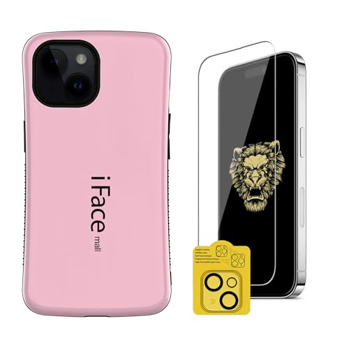 iFace mall iPhone 15 ݊i P[X & KXtBZbg JYیJo[Zbg 3_ ACtH15 Jo[ Xgbvz[ TPU CX[dΉ (iPhone 15, [YS[h)
