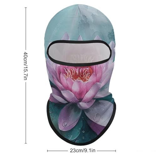 Balaclava para hombres, máscara de esquí para mujeres con diseño de flor de lirio de agua melocotón. Cubierta facial completa para ciclismo miniatura 2