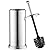 Home-it Toilet Bowl Brush and Holder Set - Chrome Tall Toilet Bowl Cleaner Brush with Lid, Great Bathroom Toilet Scrubber Brush