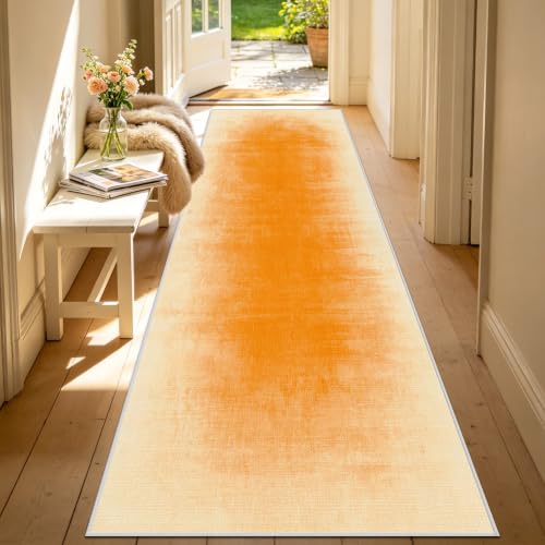 Alfombra pasillo lavable de 80 x 240 cm amarilla para evitar caídas y manchas 3