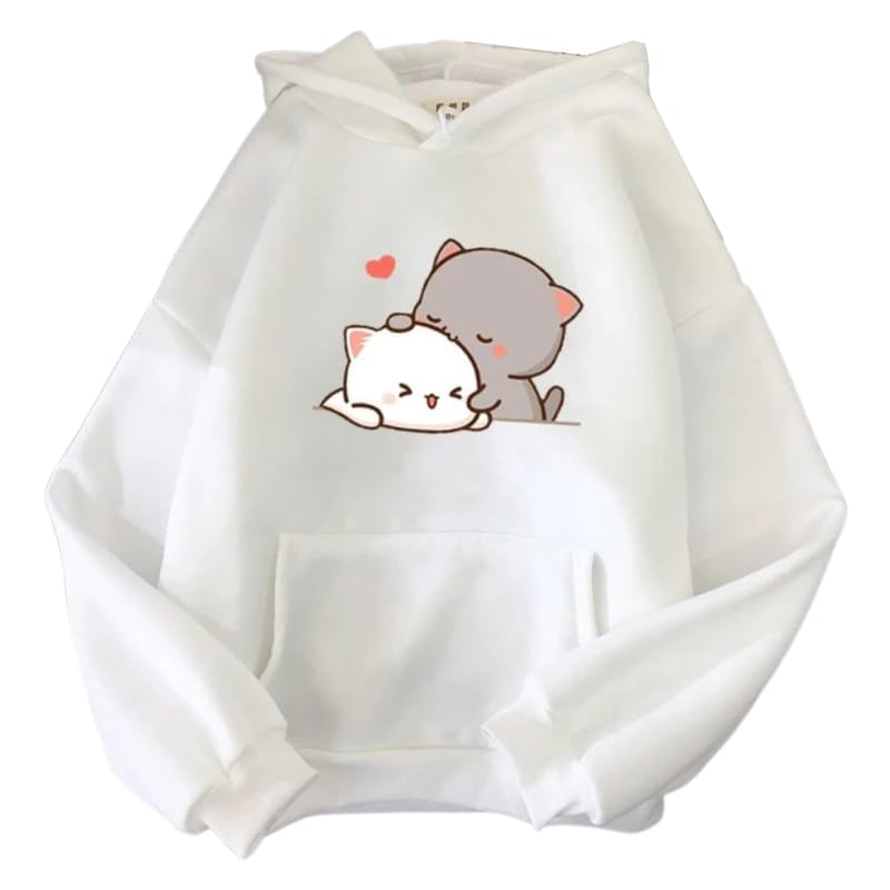 Image of Popster Printed Hooded Sweatshirt Hoody Fleece Regular Fit Full Sleeves Stylish Jumper Sweatshirts Winter Wear Hoodie for Women